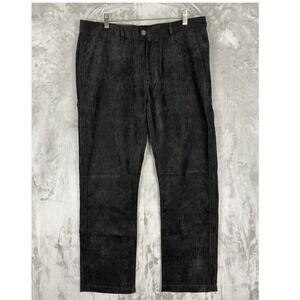 Mondo Di Marco Mens Black Corduroy Pants Straight Fit Size 34x30